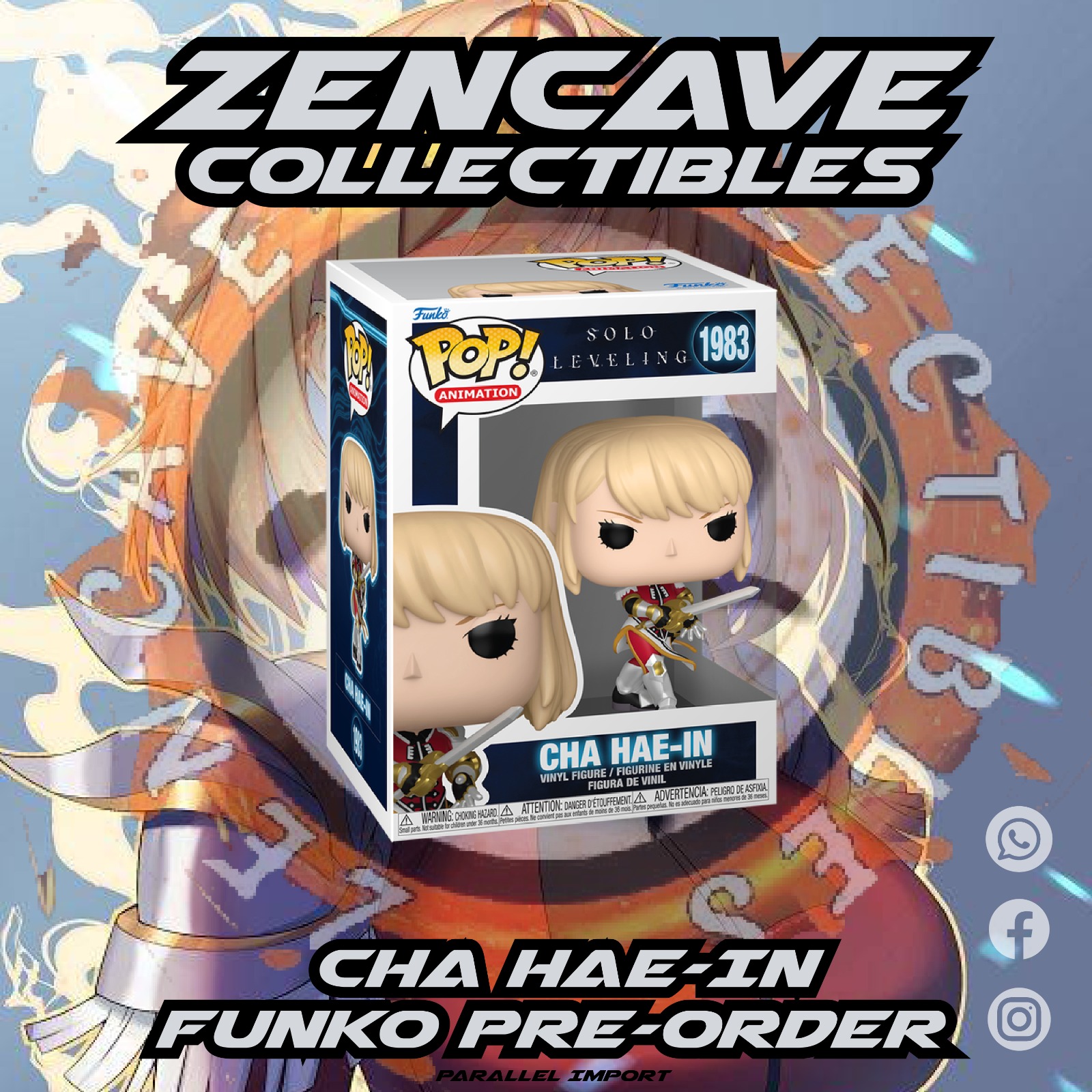 Figurine Funko Pop! Cha Hae-In - Solo Leveling #1983 - Avec Protecteur De Boîte